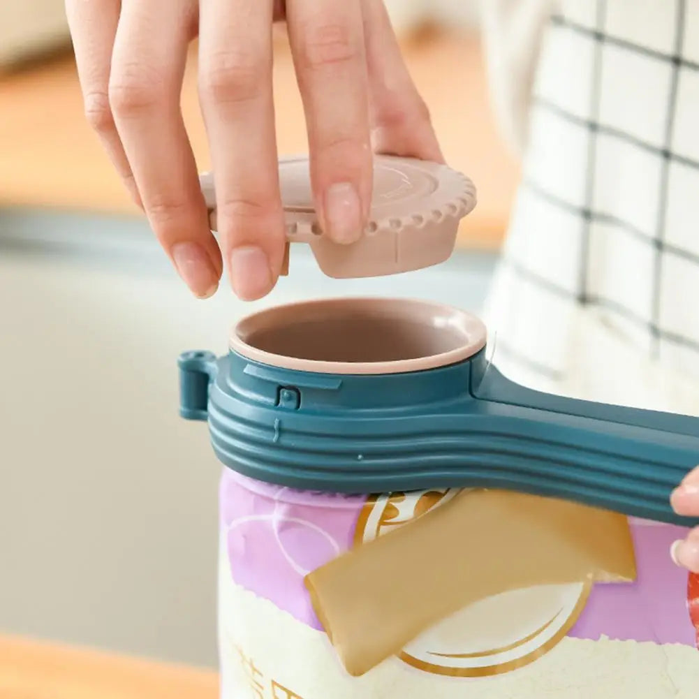 Clip sellador y dispensador para bolsas