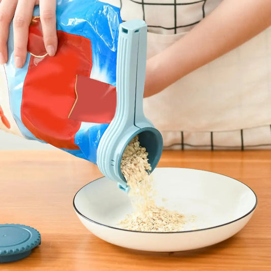 Clip sellador y dispensador para bolsas
